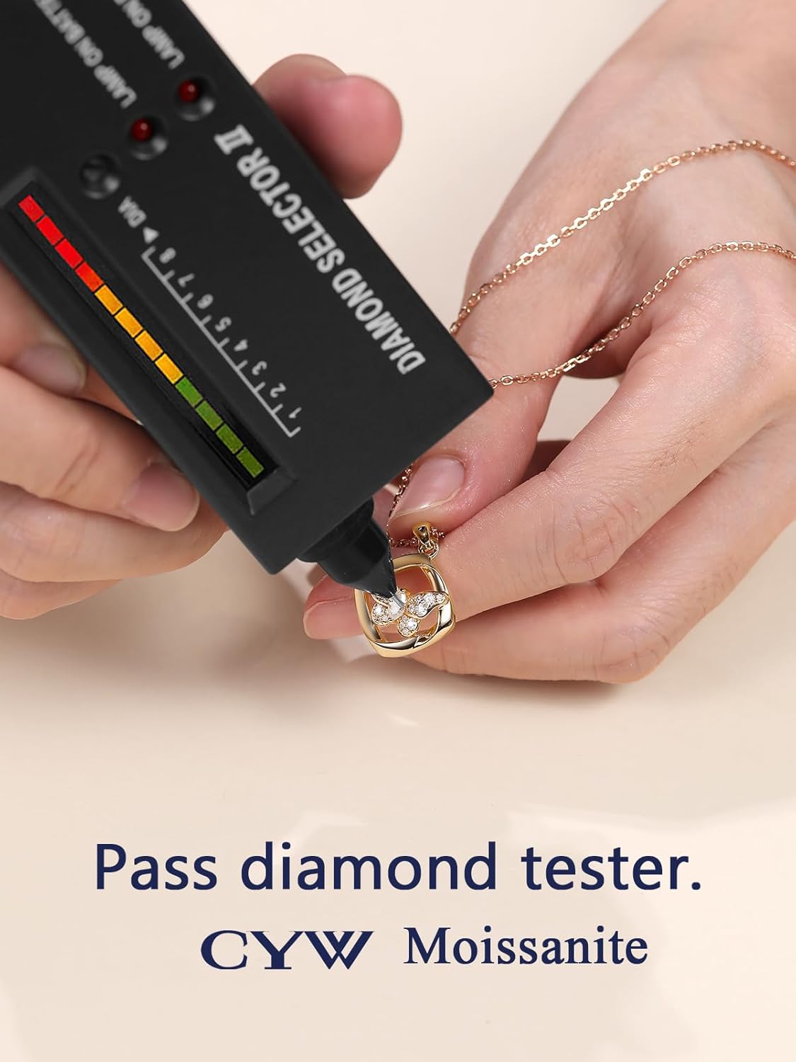 CYW Color-D VVS1 Clarity Moissanite Butterfly Pendant Necklace for Women, Really Authentic Solid 925 Sterling Silver, 16"/18"/20" Adjustable Chain, Anniversary Mother's Day Christmas Valentines Gift - Image 3