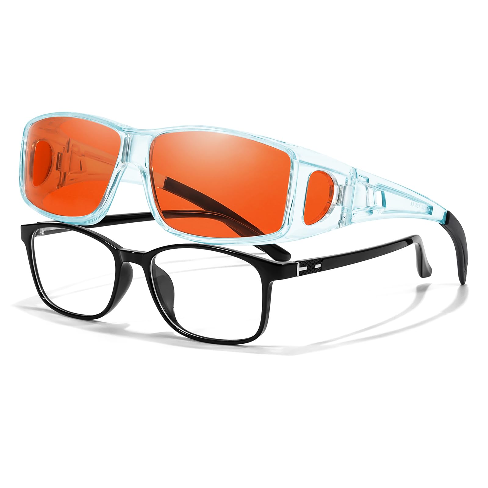 LVIOE Blue Light Blocking Over Glasses for Computer Gaming Phone TV Eyeglasses Anti Eyestrain Improve Sleep Quality LB0311M