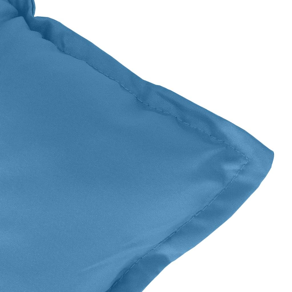4er Set Hochlehner-Auflagen Melange Blau 120x50x7 cm, Bequeme Polsterauflagen aus Stoff für Gartenstühle und Hochlehner, weiche Stuhlkissen mit Befestigungsbändern