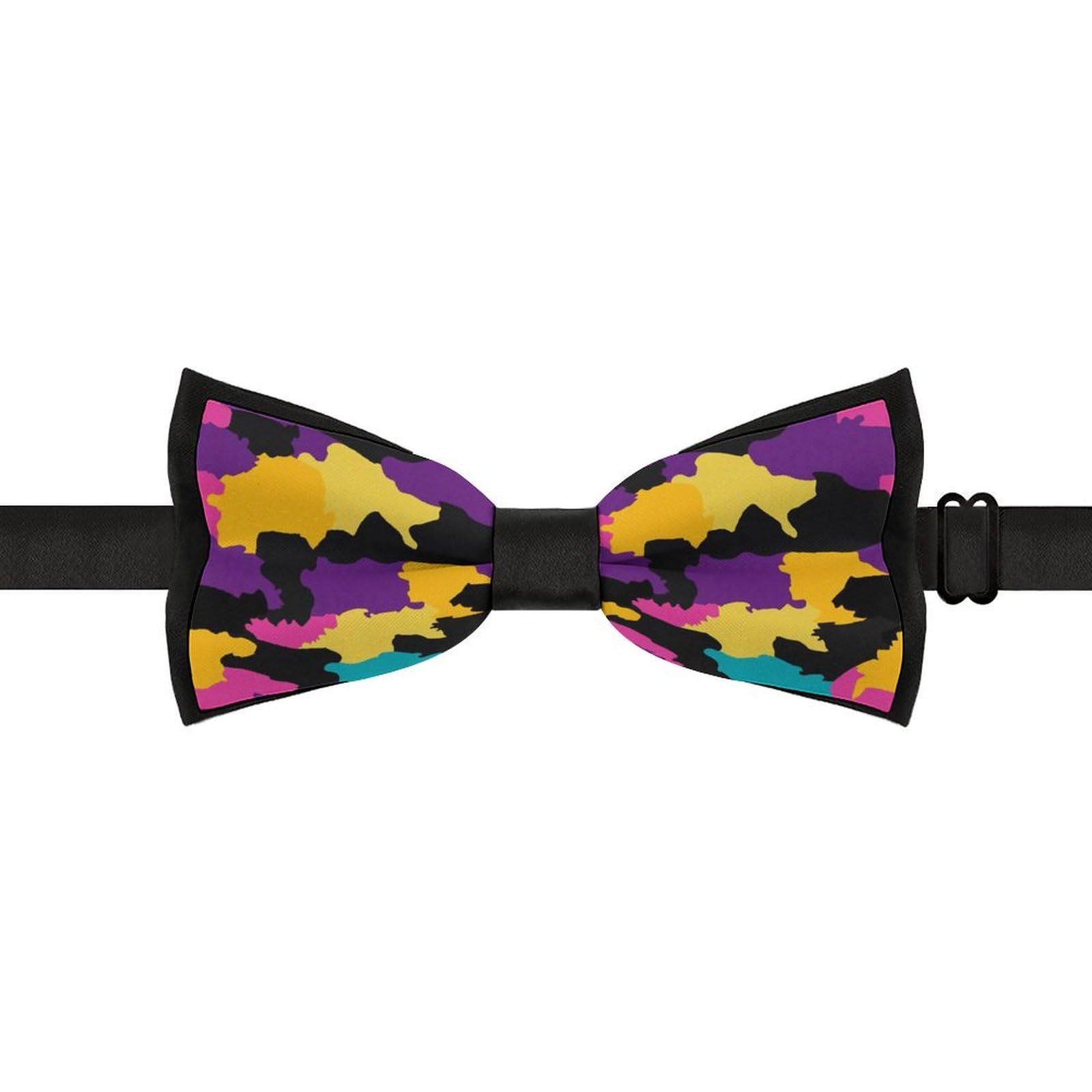 GoasNei Fashion Camo Pattern Bow Tie for Men Adjustable Necktie Funny Tie Neck Ties for Weddings Party