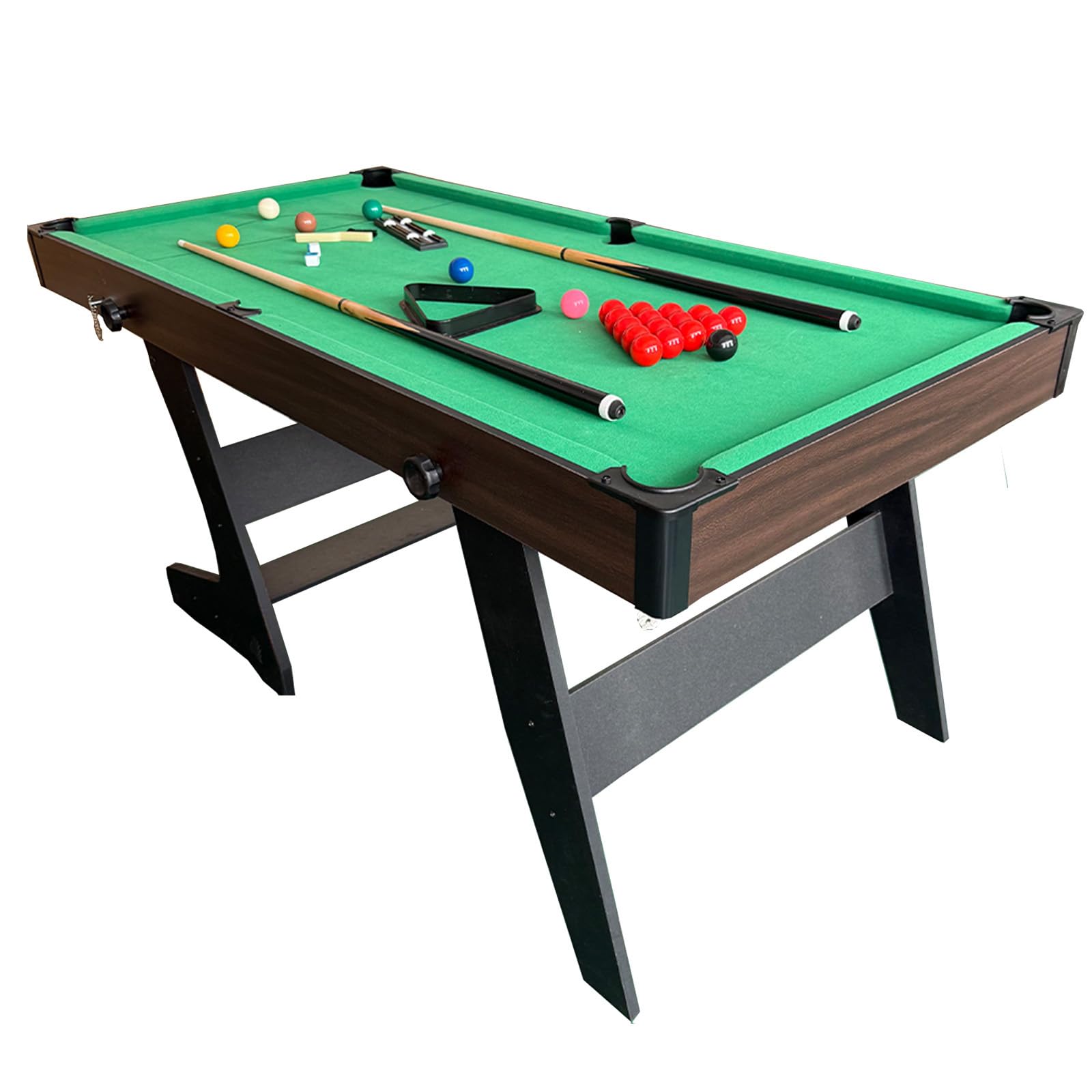 6FT Poolbillardtisch Klappbarer Snookertisch Billardtisch mit sämtlichem Zubehör für Kinder und Erwachsene