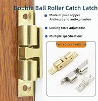 Vista 5 de Rodillo de tensión de doble bola ajustable de latón chapado en cromo de 2.756 in, pestillo sólido para yates marinos y casas rodantes, pestillo