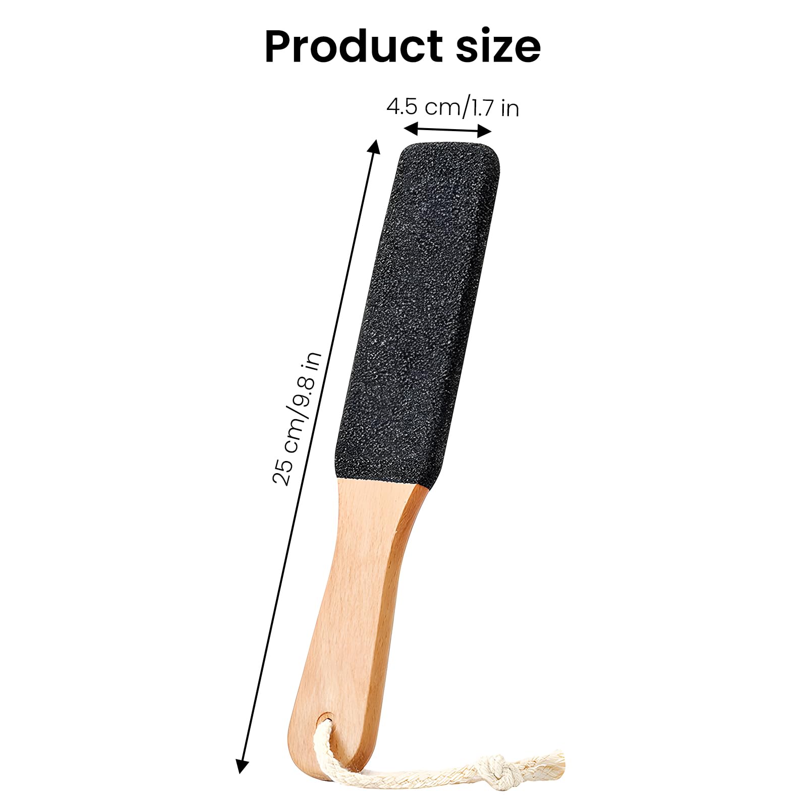 maxtachi Foot File Pumice Stone, Premium Foot Scrubber with Wooden Handle, Professional Callus Remover for Foot, Foot File for Hard Skin, Foot Cracked Heels & Dead Skin in Shower - Image 4