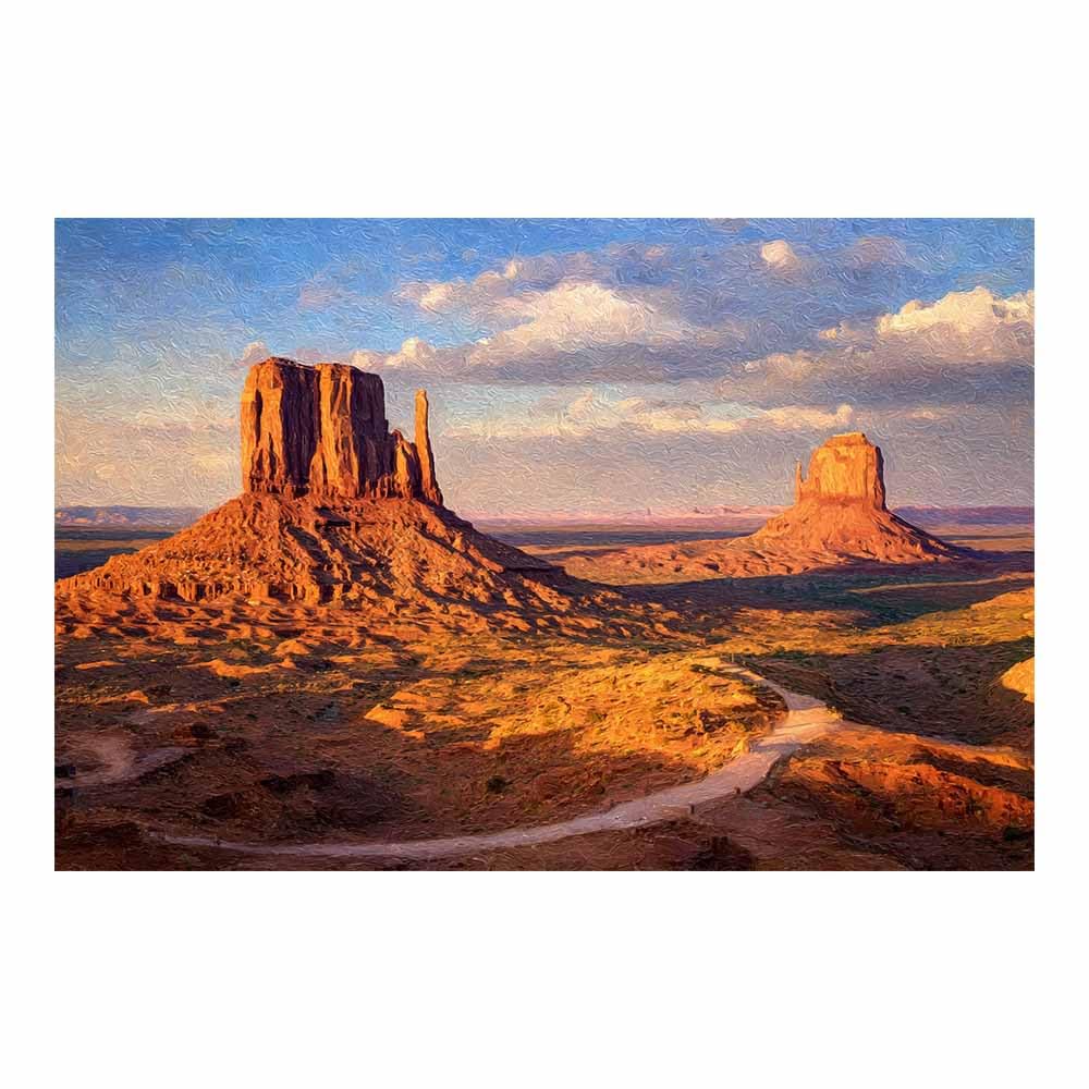 HUYEEI Canvas Print Wall Art Desert rocks Modern Nature Landscape Poster, for living room, bedroom,Corridor Office Room Decoretc.(red)-60x80cm Unframed