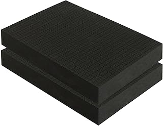 16x12x2in Precut Gun Case Foam Inserts 2 Pack, High-Density Black Foam Padding Customizable Padding