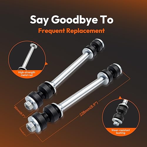 Miniatura 4 de Juego de 2 eslabones de barra estabilizadora de suspensión K80631 para Chevy Silverado 1500 2500 3500 Astro Tahoe Express 2500, para GMC Yukon K1500