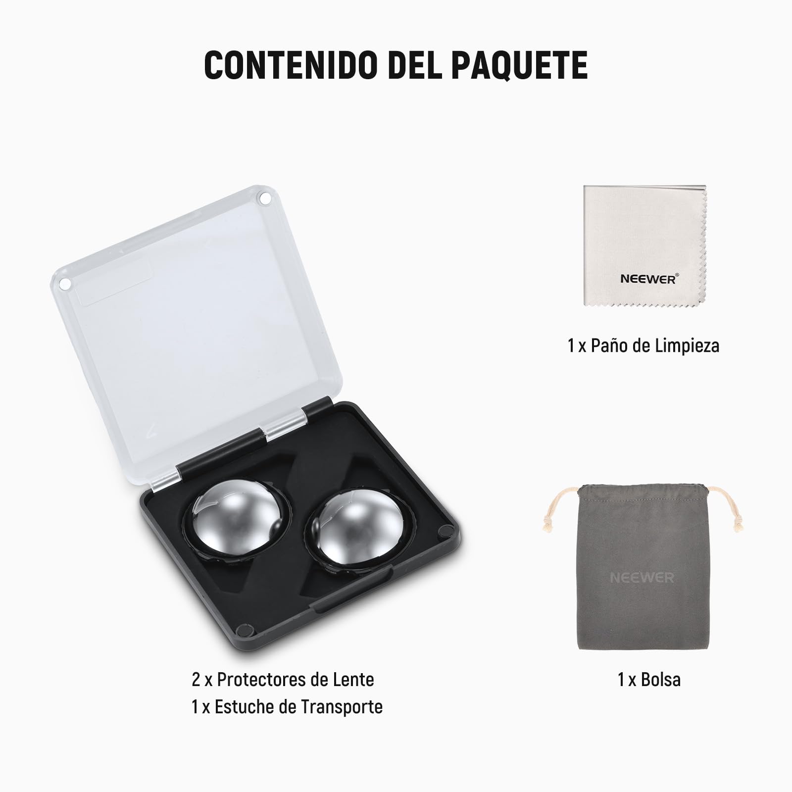 NEEWER ND Filtros Compatible con Insta360 X5, ND64 Filtro Objetivo Juego, 6 Pasos Reducción de Luz Rosca Detección Automática Vidrio Óptico Multicapa Densidad Neutra, Accesorio para Action Cam, 2 Pack