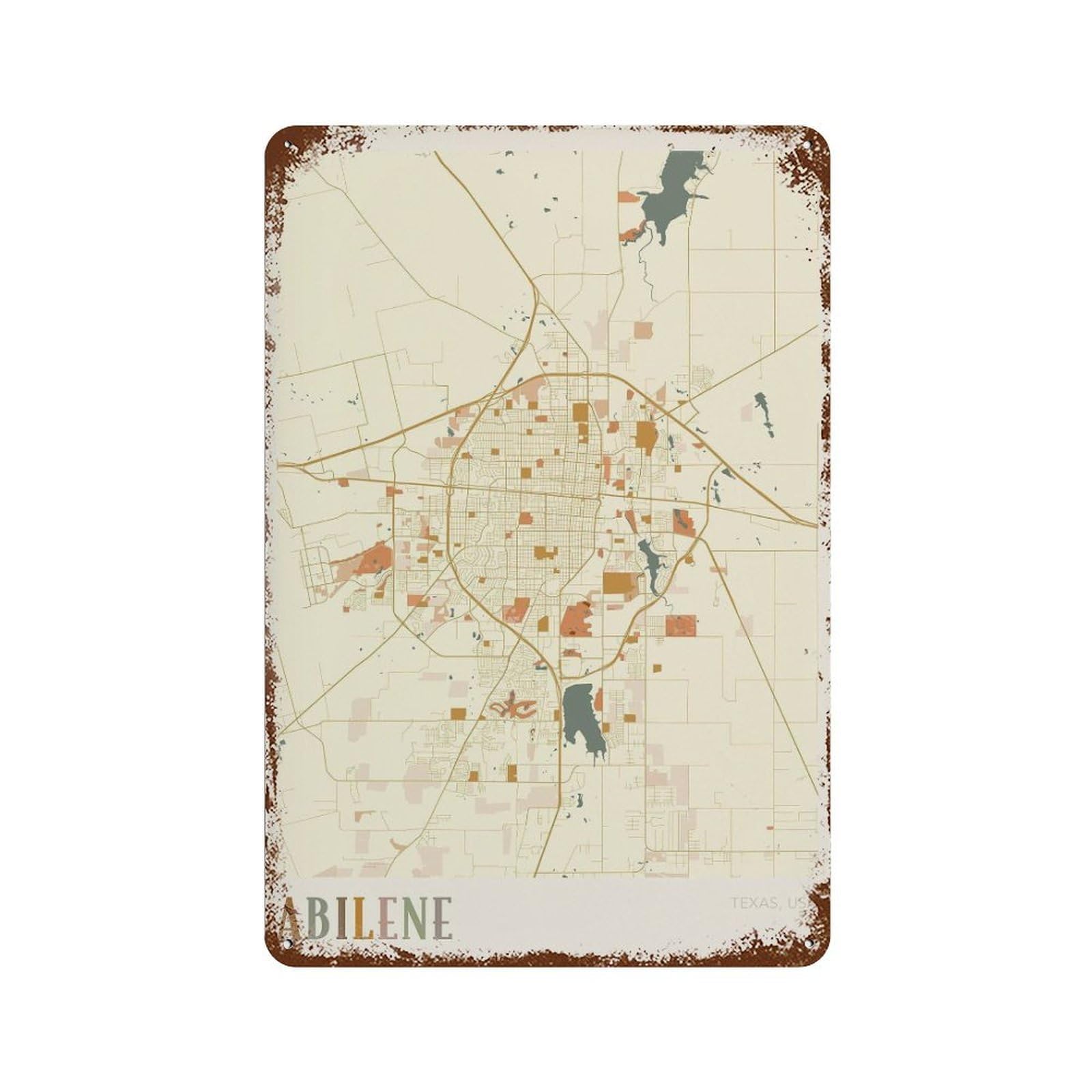 xiaoxiaoshen Abilene Map Texas Travel Gift Boho (2) Wall Decor Art Metal Tin Poster Modern Home Decor Art Home Bar Shop Decorations Vintage Sign 30x20cm