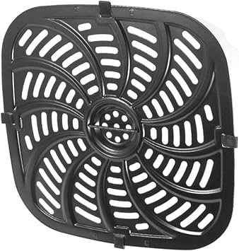 Replacement Air Fryer Plate Tray 24x25cm 9.4x9.8 Inch Basket Grill Pan with 4 Corner Protectors for Airfryer Oven