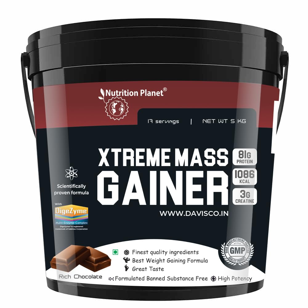 Xtreme Mass Gainer powder With Added DigeZyme®, Pack of 5Kg, Chocolate