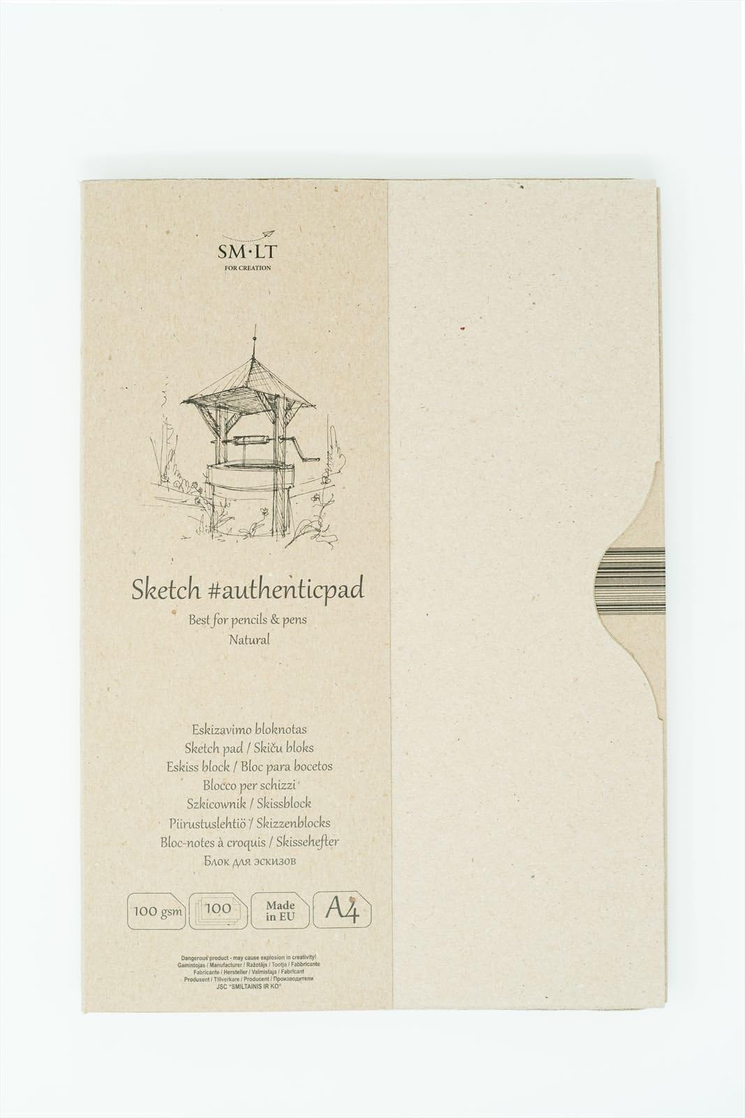 SMLT EA-100/NT Authentic Line blok do szkicowania A4, papier z recyklingu, 100 g/m², 100 arkuszy
