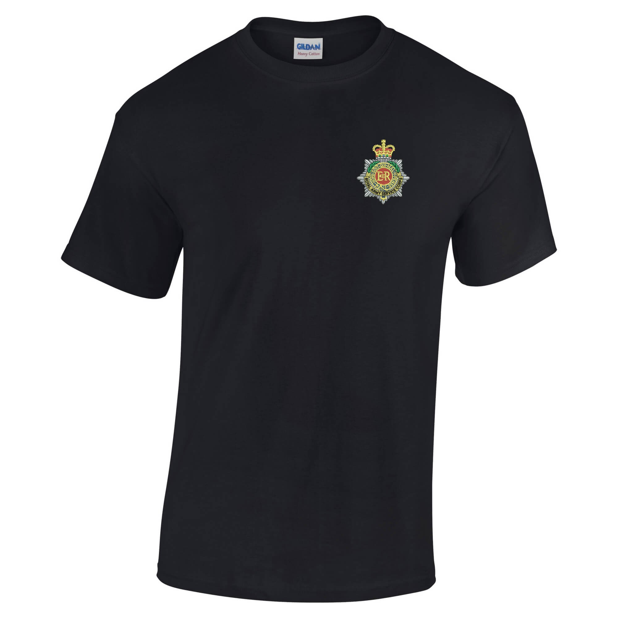 Pineapple Joe's Men's Black Royal Army Service Corps Embroidered T-Shirt - Medium