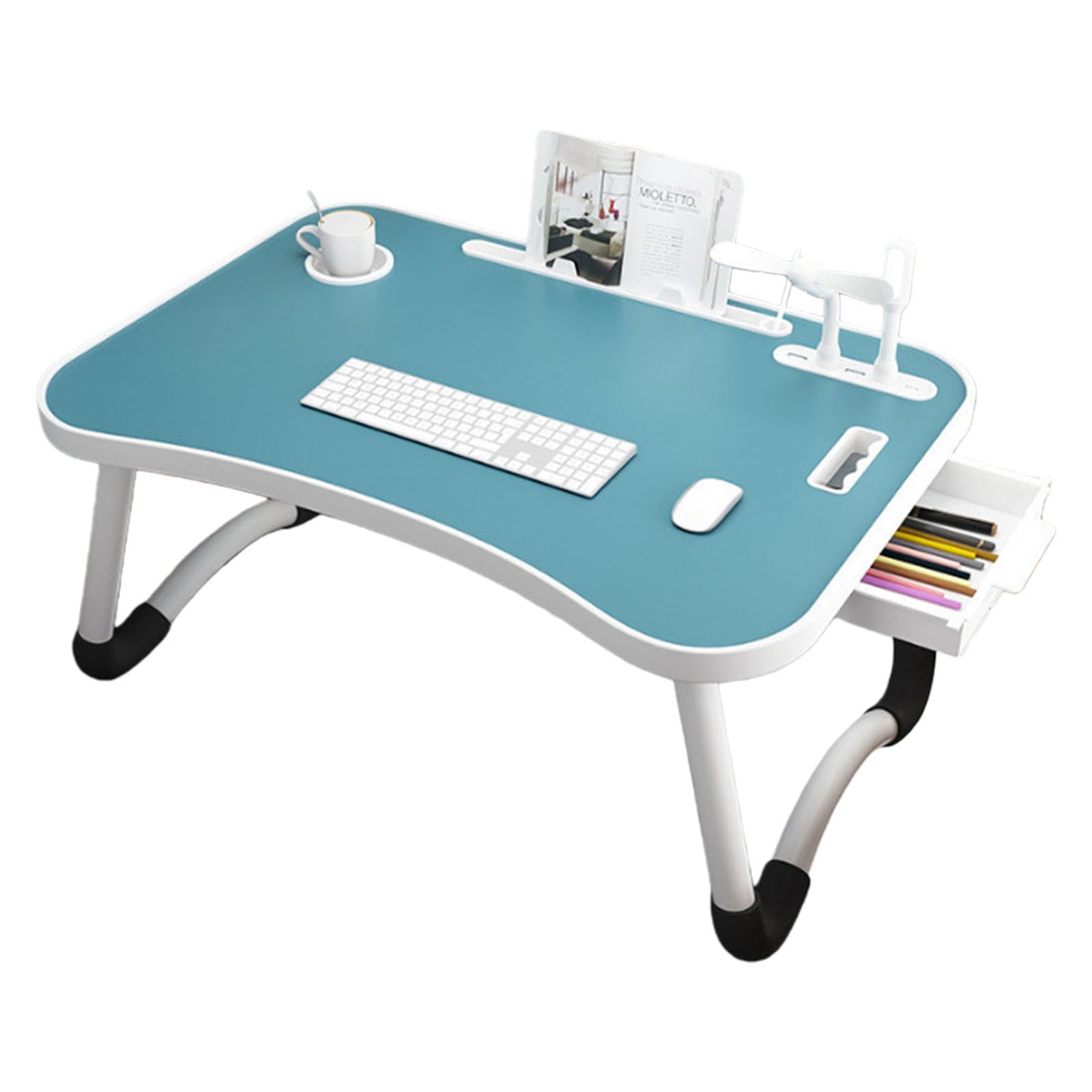 Large Pliable Notebook Desk Measuring 23.6x16x11 in Accommodates 17 Inch Notebook with Space Transportable Plan Includes Handle for Easy Transporting Fold Table