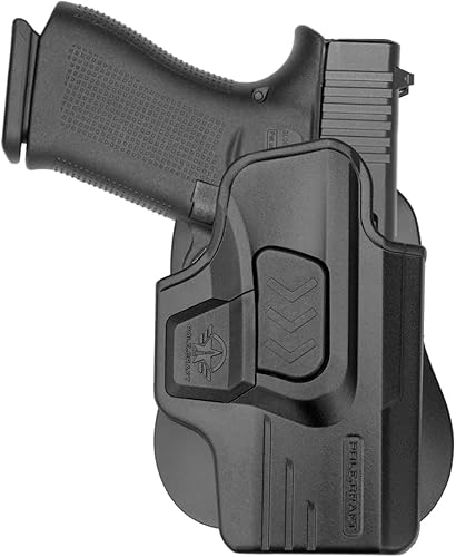 Funda Glock 43 OWB de polímero de paleta ajuste Glock 43 funda de polímero de transporte abierto de cintura exterior con bloqueo de seguridad,
