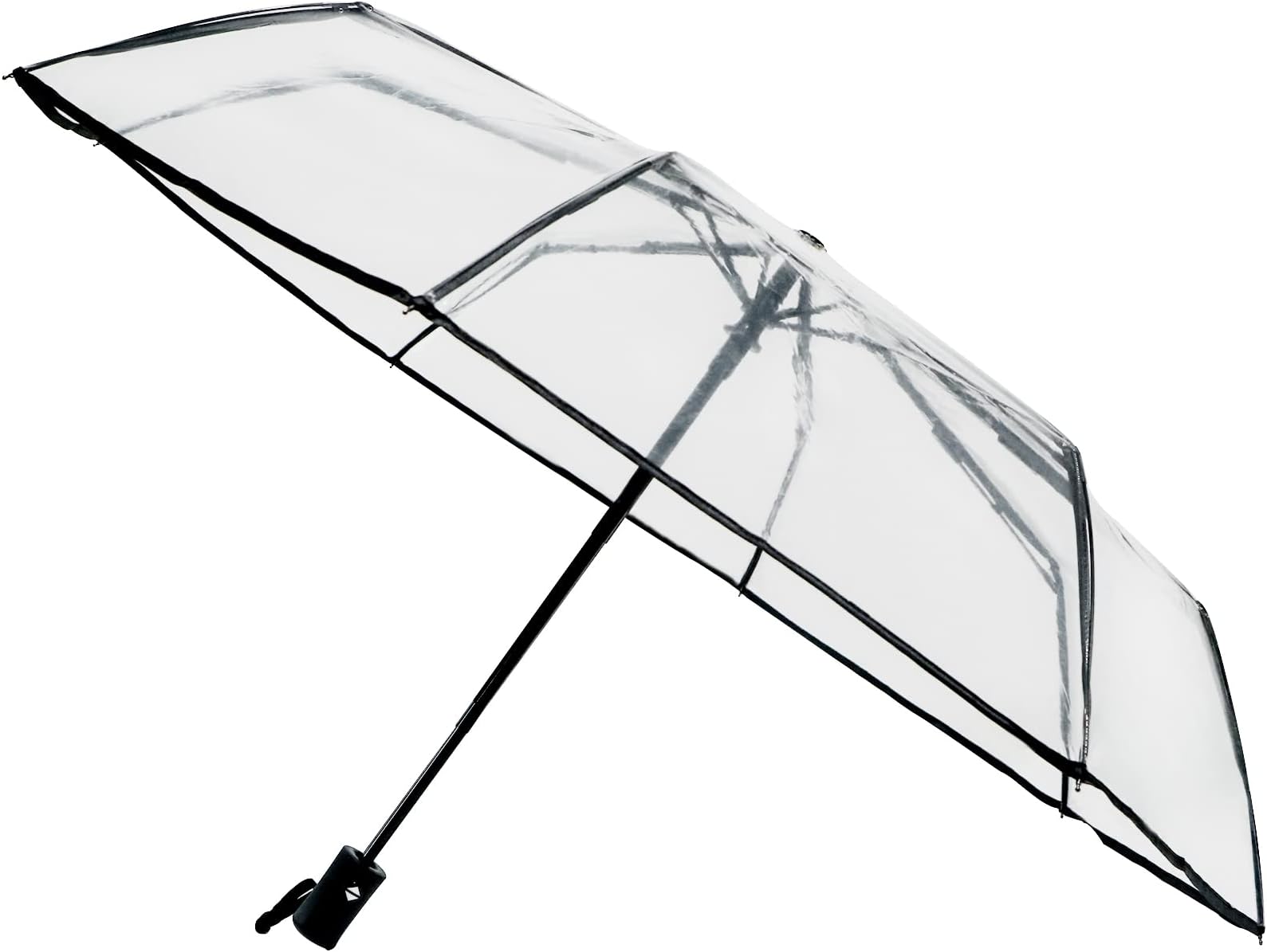 EraloveFull Automatic Folding Transparent Clear Auto Open Travel Umbrella for Women Girls 8 ribs