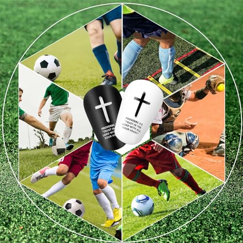 image for Ptwola 2 Pairs Mini Soccer Shin Guards 3.94 x 2.56 Inches Football Shi