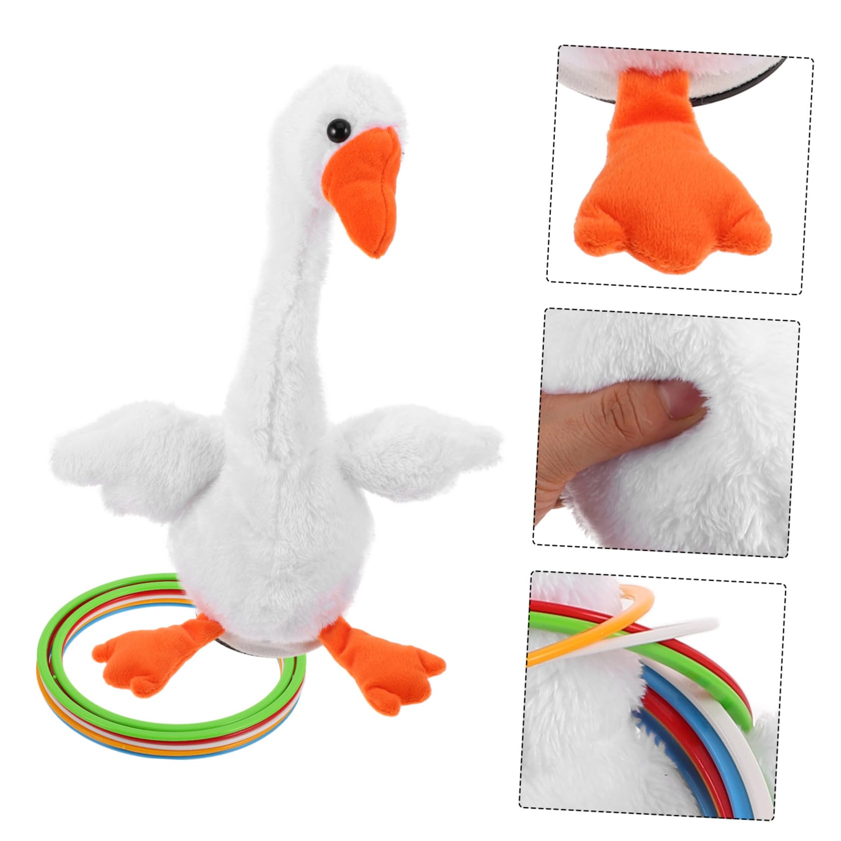 Gioco di Lancio Anelli Interattivo per Bambini Anatra Elettronica, Leggero in Peluche, per Asili Nido e Bancarelle Notturne, Set Completo per Divertimento Educativo