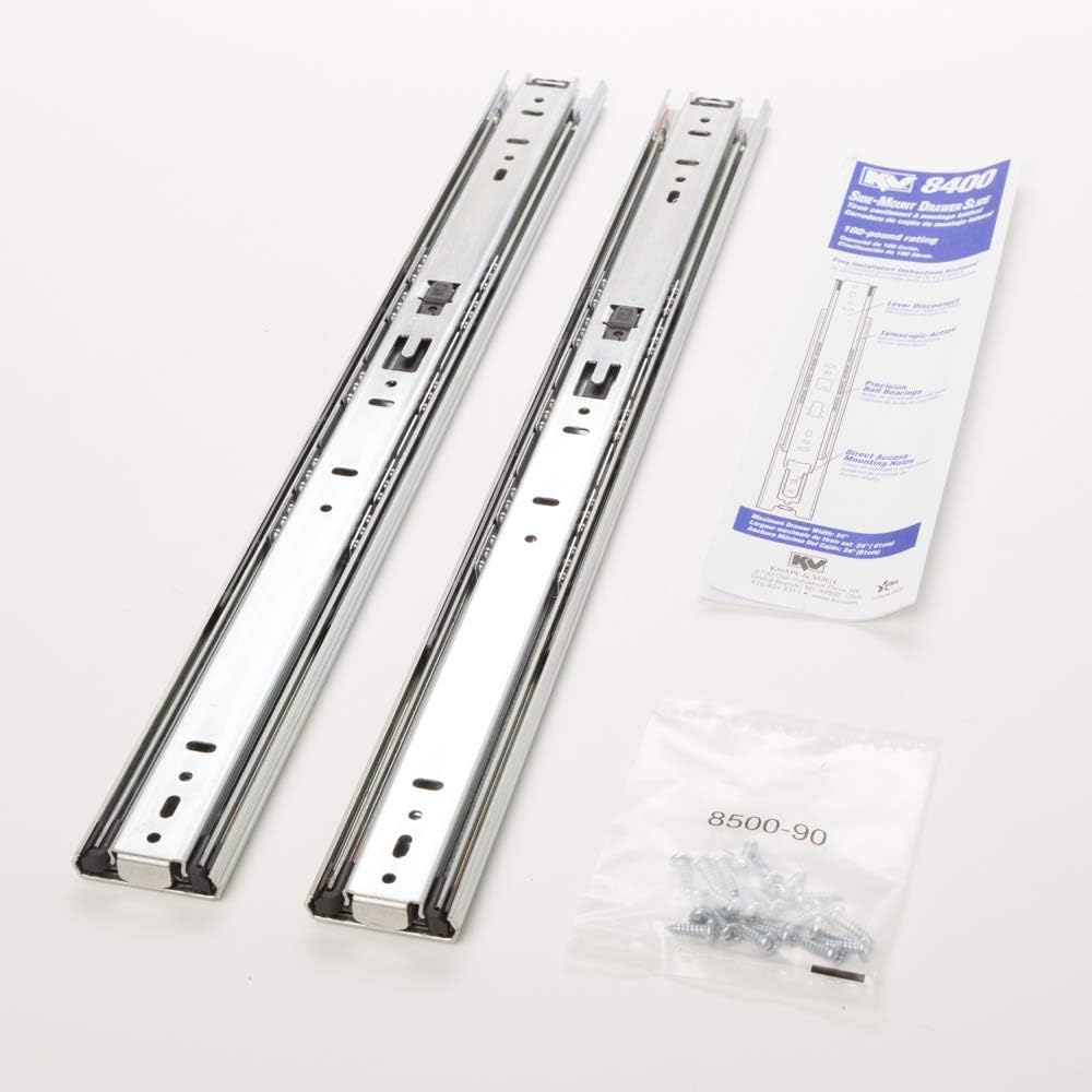 Knape & Vogt " Full Extension Drawer Slide, Inch, Anochrome