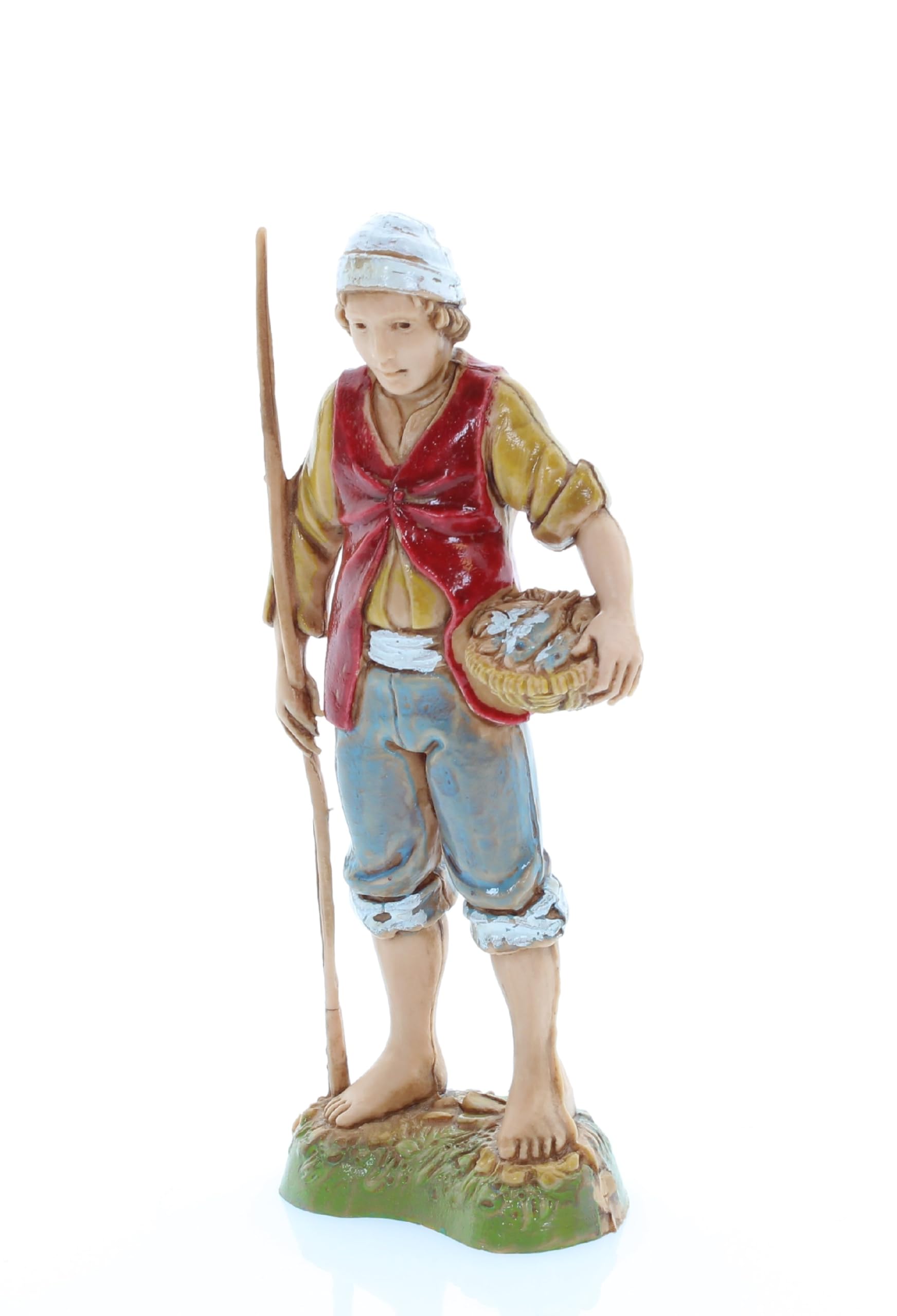 Moranduzzo Femme Avec Panier Pour Crèche De 10 Cm Échelle 1:20-Figurines De Crèche Indestructibles-Style 700',Peinture Finition à La Main,Produit Officiel,Fabriqué En Italie,Sculpteur M. Landi