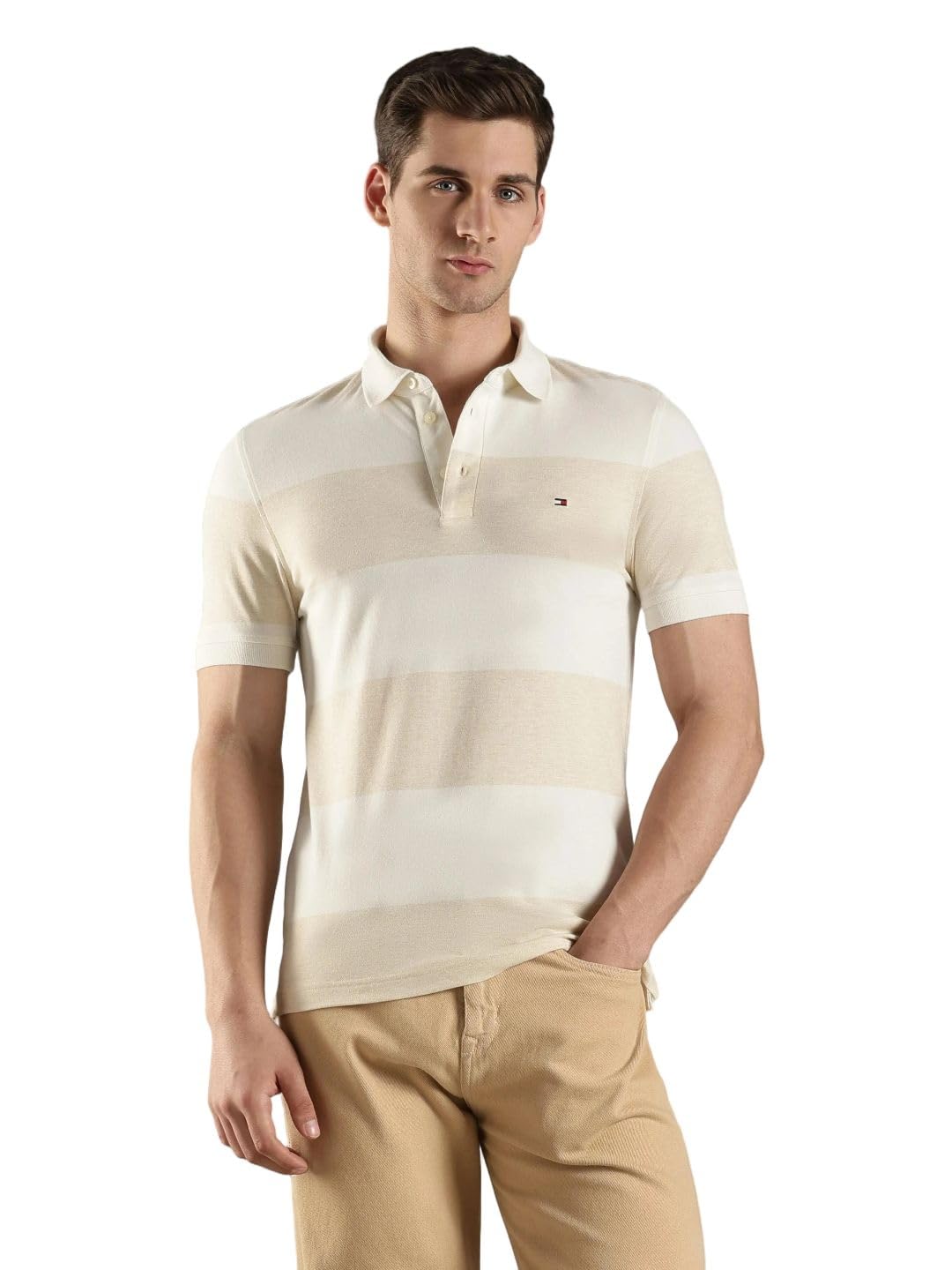 tommy hilfiger Striped Slim Fit Cotton Polo T-Shirt-picture-42