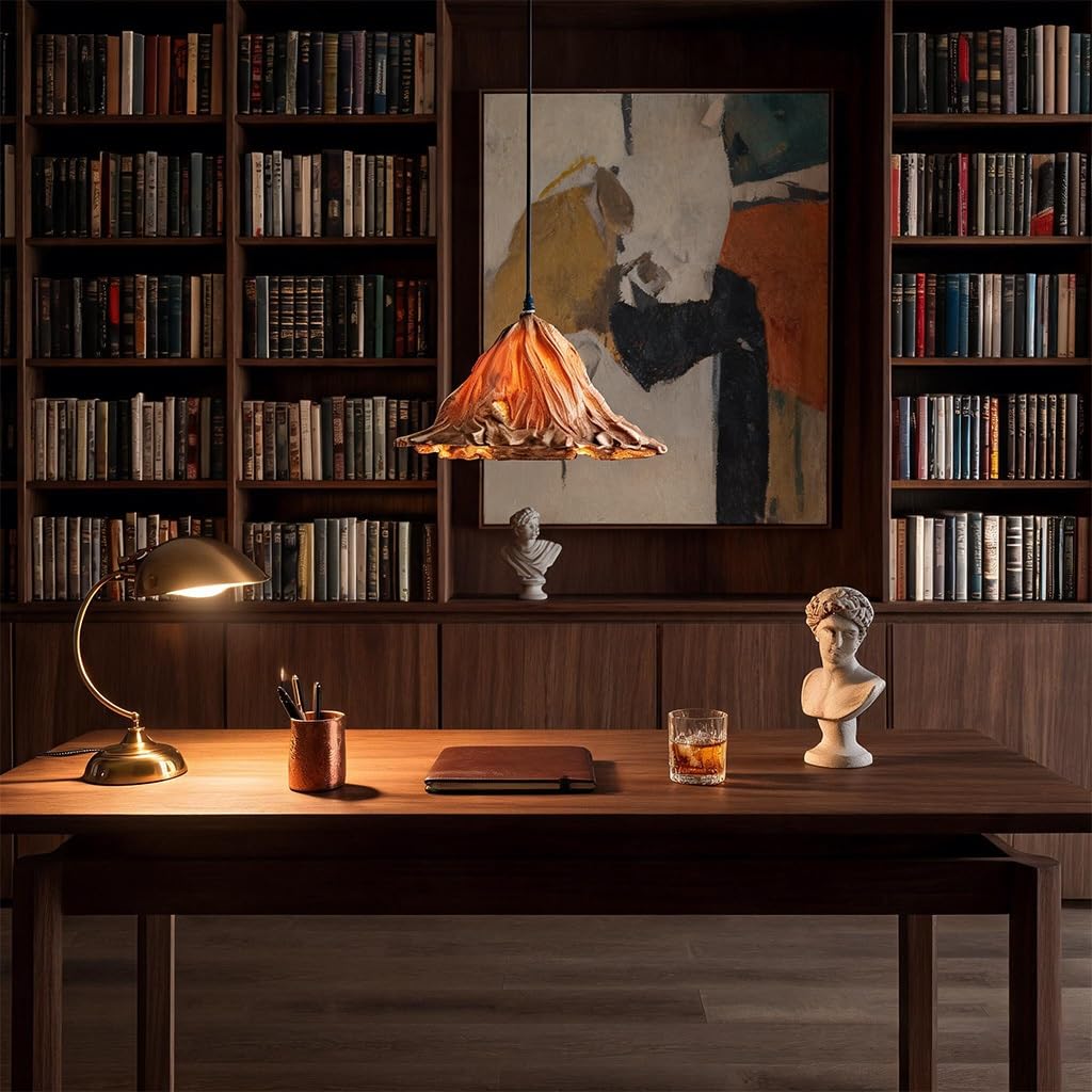 Żyrandol w stylu retro chińskim w kształcie liścia lotosu E27 w stylu Wabi Sabi z regulowanym oświetleniem Lampa wisząca Materiał żywica Nadaje się do sypialni jadalni i gabinetów