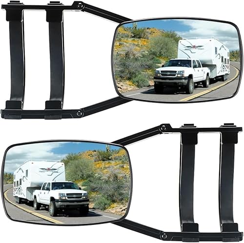 2 Stück Wohnwagen Auto Spiegel, Caravan Universal Abschleppspiegel, Aufsatzspiegel für Alle Gängigen Fahrzeugtypen