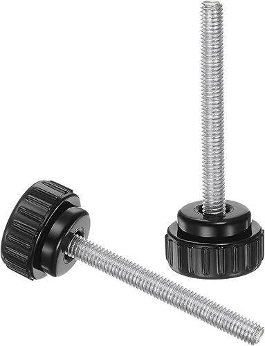 Miniatura 190 de uxcell Perillas de sujeción moleteadas M6 x 1.969 in métricas chapadas en zinc de acero al carbono rosca macho tornillo de pulgar en tipo 0.787 in
