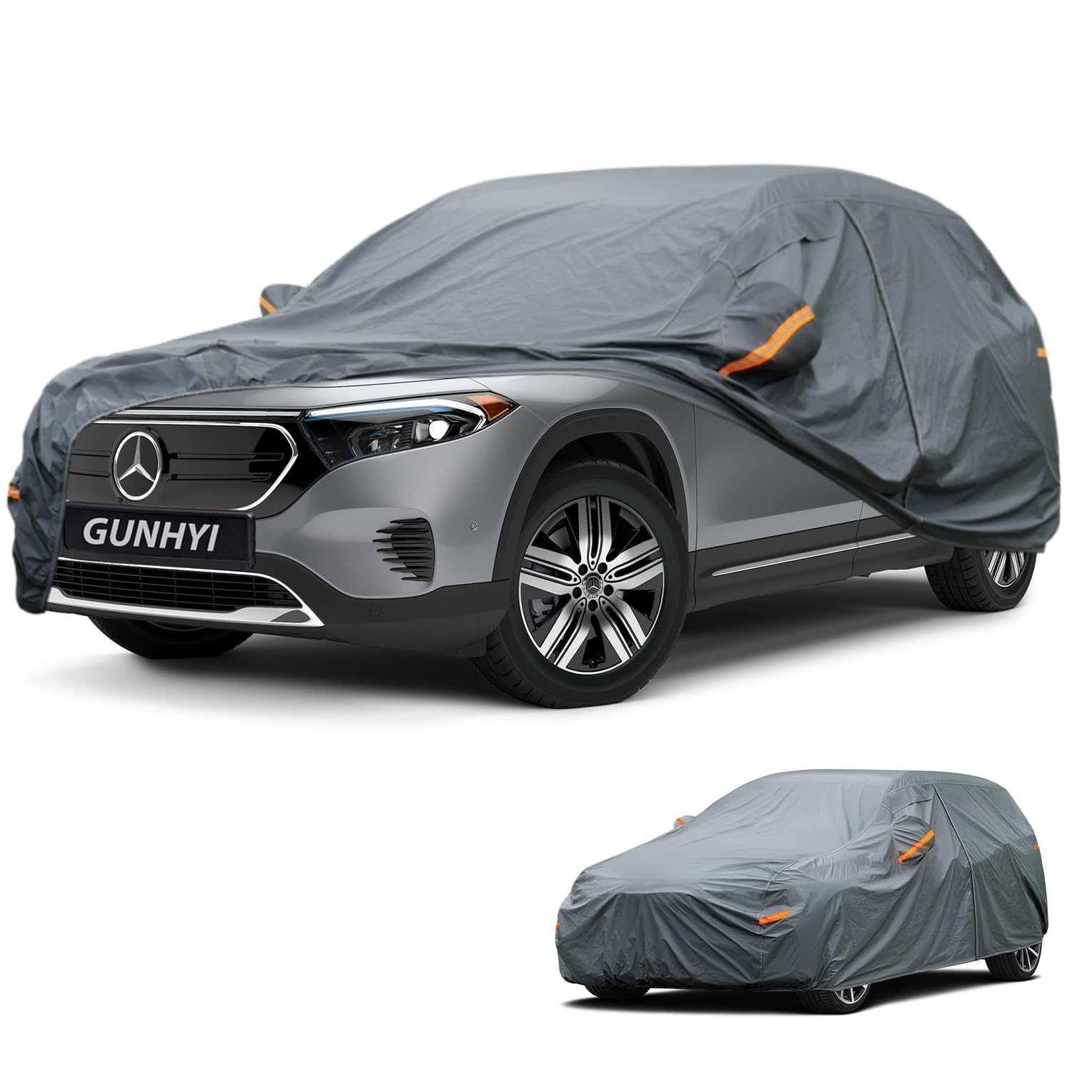 GUNHYI Premium Car Cover Custom Fit Mercedes-Benz EQB, 16 Layers Heavy Duty Car Cover Waterproof All Weather with Zipper Door for Sun Rain Snow Dust Uv Protection