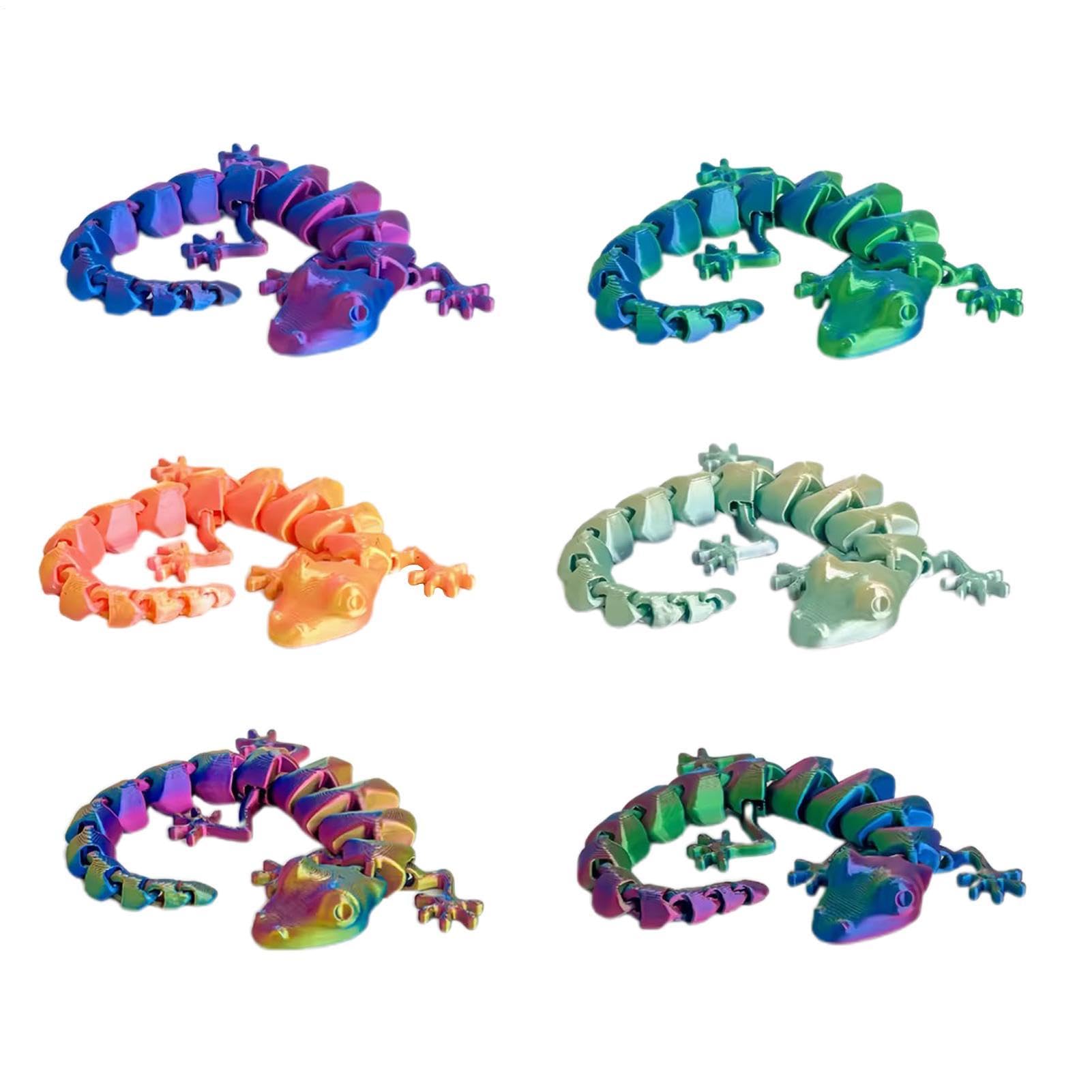Lagartos articulados 3D en pack de 6 juguetes sensoriales de reptiles para el hogar 8