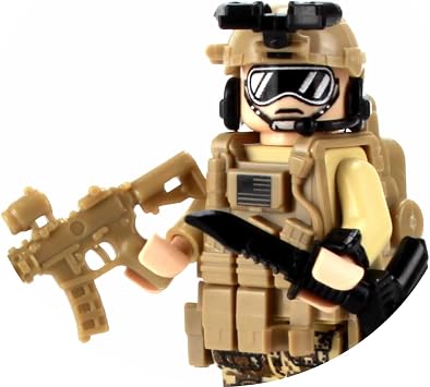 Battle Brick 1.6 Inches Tall Seal Team Six Commando Custom 1 Special Operations Collectible Minifigure in The USA | Genuine Military Minifig | Great Gift for Ages 8+ to Adult AFOL