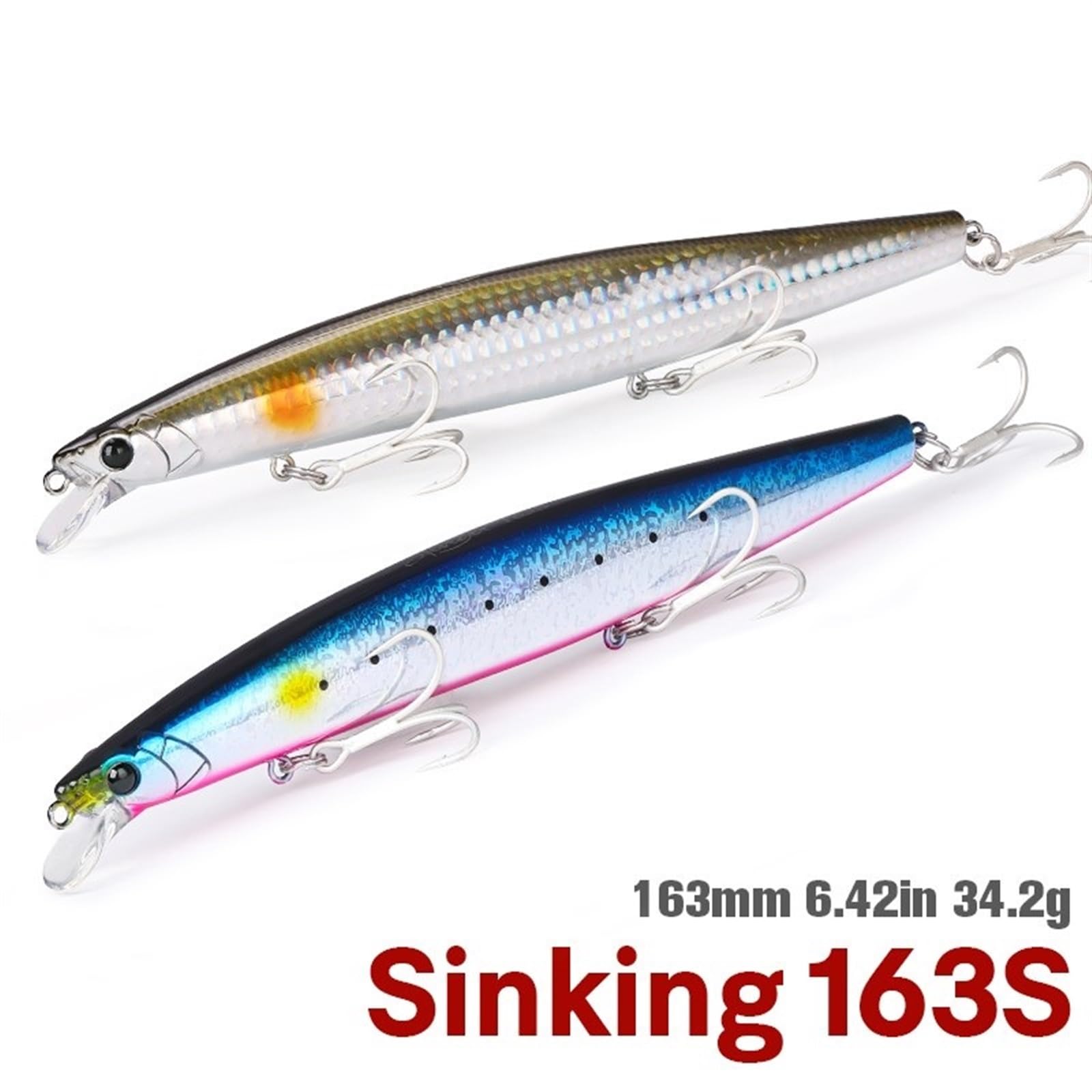 Minnow affondamento di acqua salata ultra lunga 163mm 34.2g esche artificiali esche dure for spigole