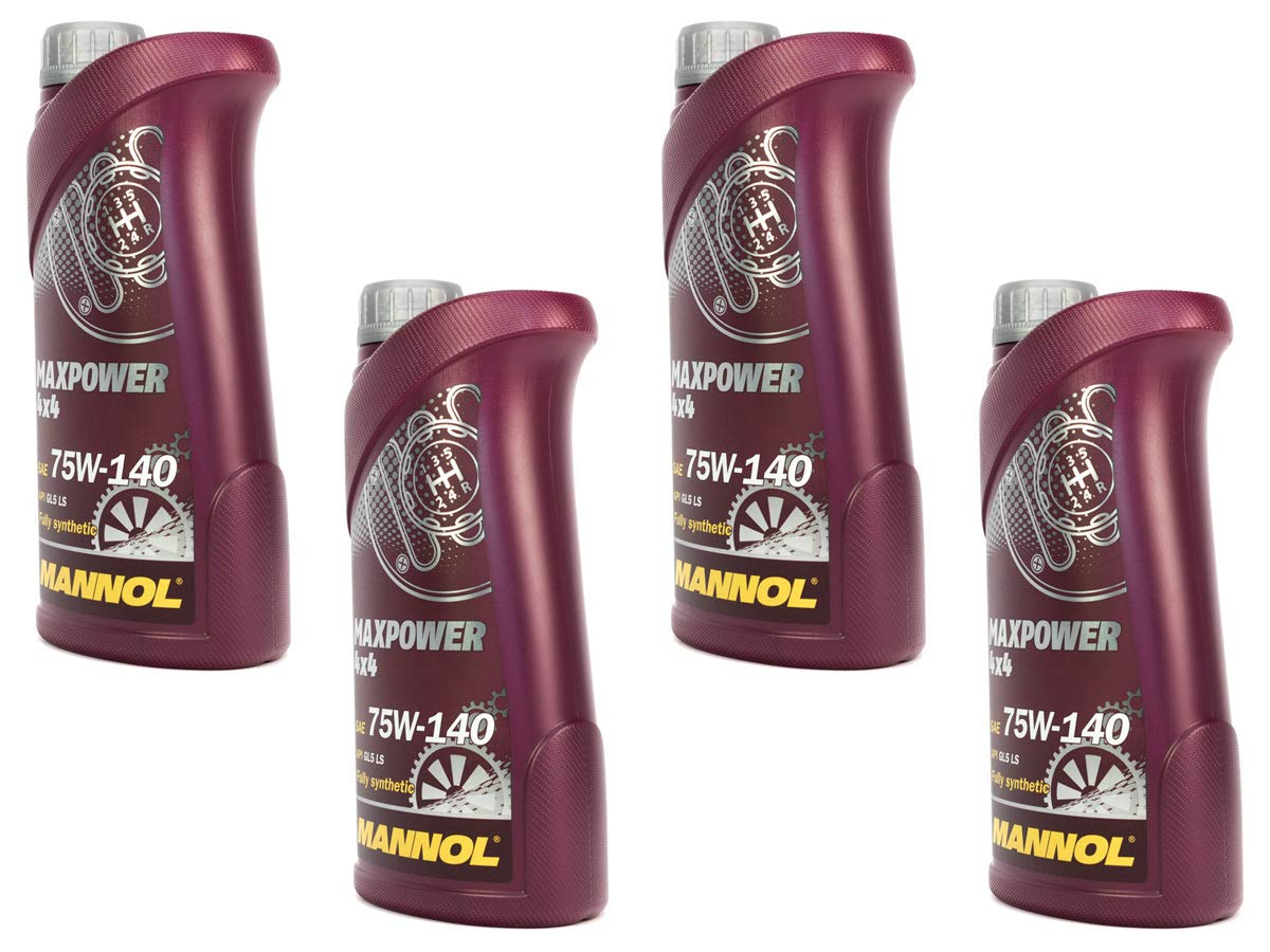 MANNOL Olio per ingranaggi Maxpower 4 x 4 75W-140 API GL 5 LS 4 pezzi da 1 litro