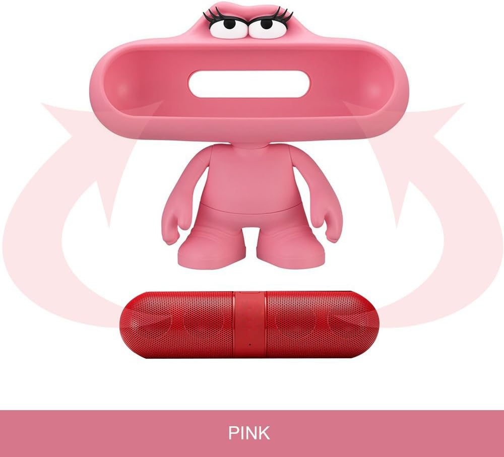 Motis Generic Pill Bluetooth Speaker Bracket Dude Stand Character for Beats Pill Portable Audio Speaker Cover Case Pink
