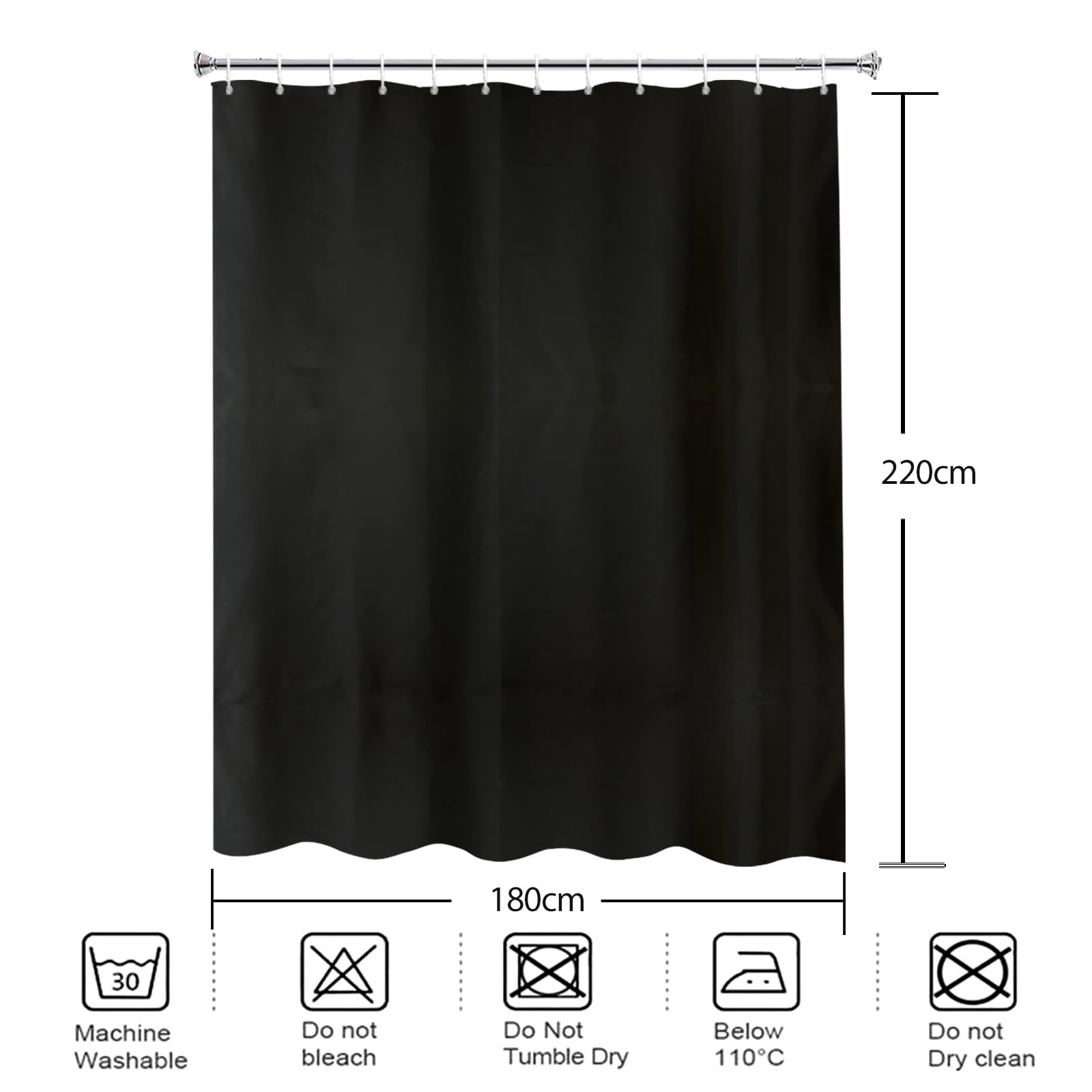 Tenda Da Doccia YISURE 180x220 Cm - Tessuto Lavabile Con Occhielli Metallici, Blu - Foto 4