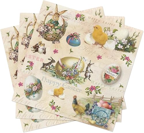 Miniatura 7 de Servilletas florales DAFFODILS BOUQUETS 40 servilletas de almuerzo, servilletas de papel de primavera, servilletas de papel de Pascua, servilletas