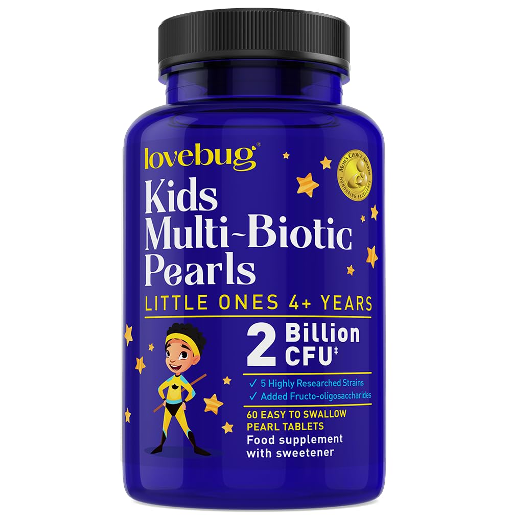 Multi-Biotics for Kids | Multi-Strain 3 Billion CFU | Easy-to-Swallow Pearls for Ages 6+ | 60 Pearls | 2 Month Supply