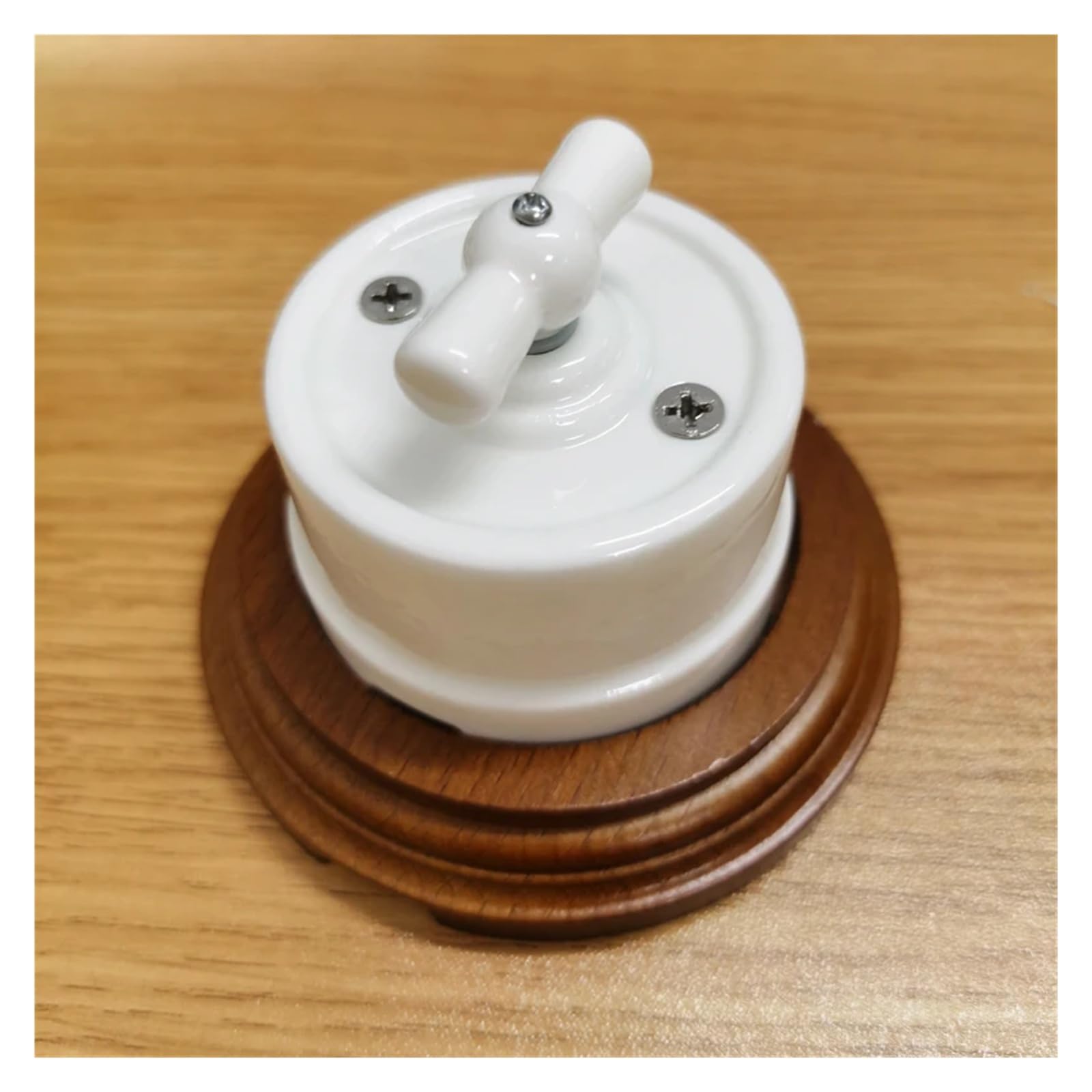 Interruptor giratorio de pared for luz, 10 A, 250 V, for decoración del hogar.(Black Switch)