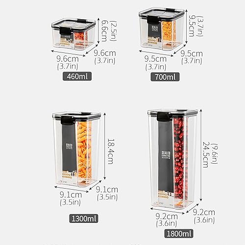 Miniatura 7 de Contenedores herméticos de almacenamiento de alimentos con tapas para organización de cocina, recipientes de plástico para almacenamiento de