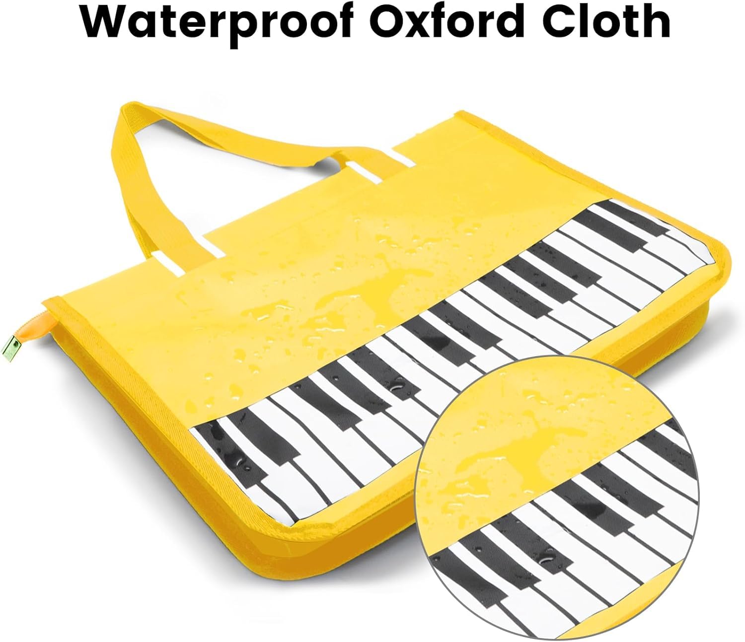 KingPoint Tote bab Piano Key Music Note Handbag Music Theme Tote Bag Music Shoulder Bag Multipurpose Bag for Shopping-Yellow Piano Keys - Image 4