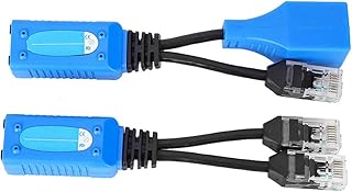 2pcs Splitter RJ45 Combiner POE Adapter Connectors Power Cable Kit POE Combiner Splitter POE Cable