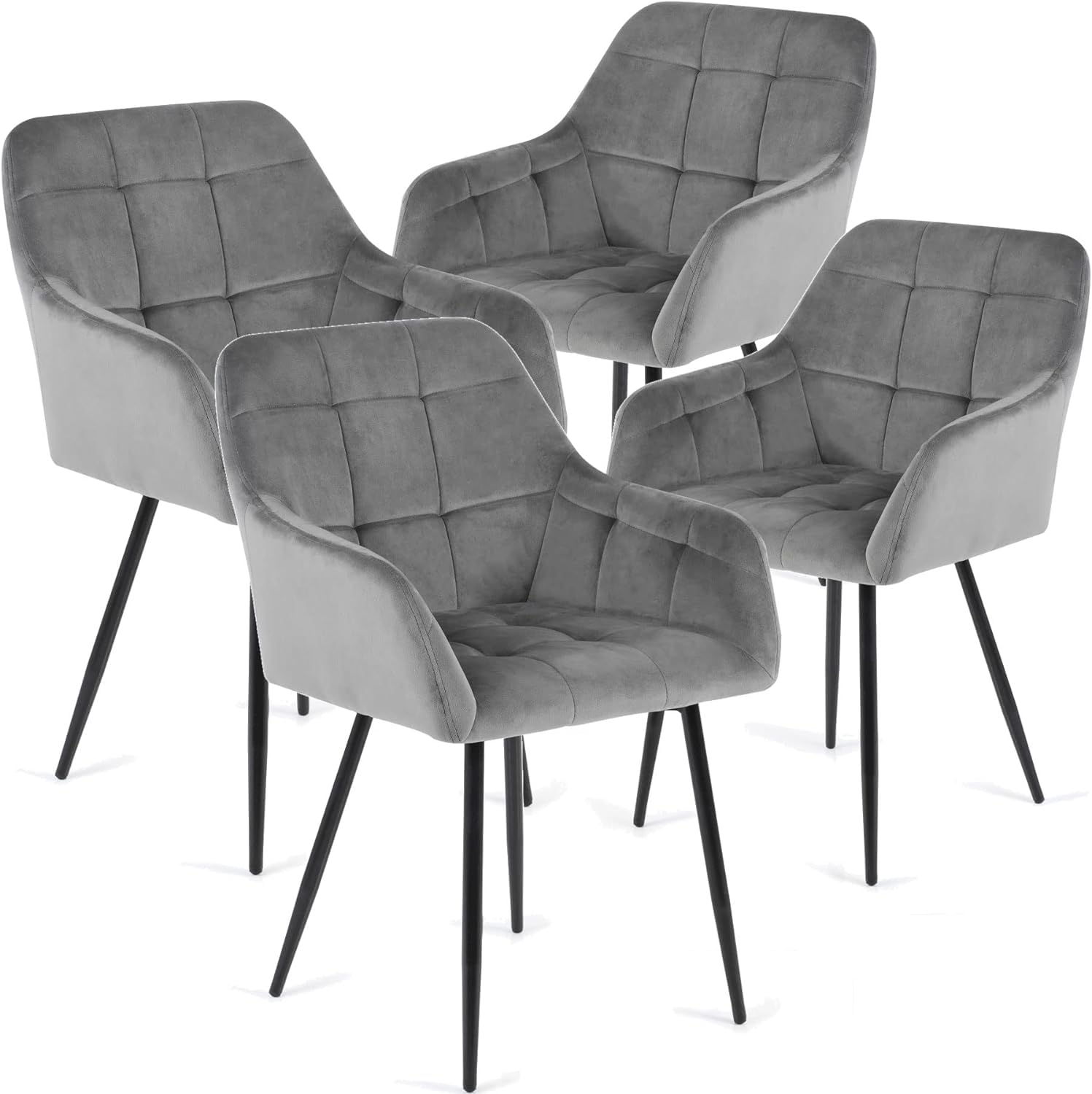 Durrafy 2er Set Esszimmerstühle – Samtbezug, Metallgestell, Bequem & Stabil