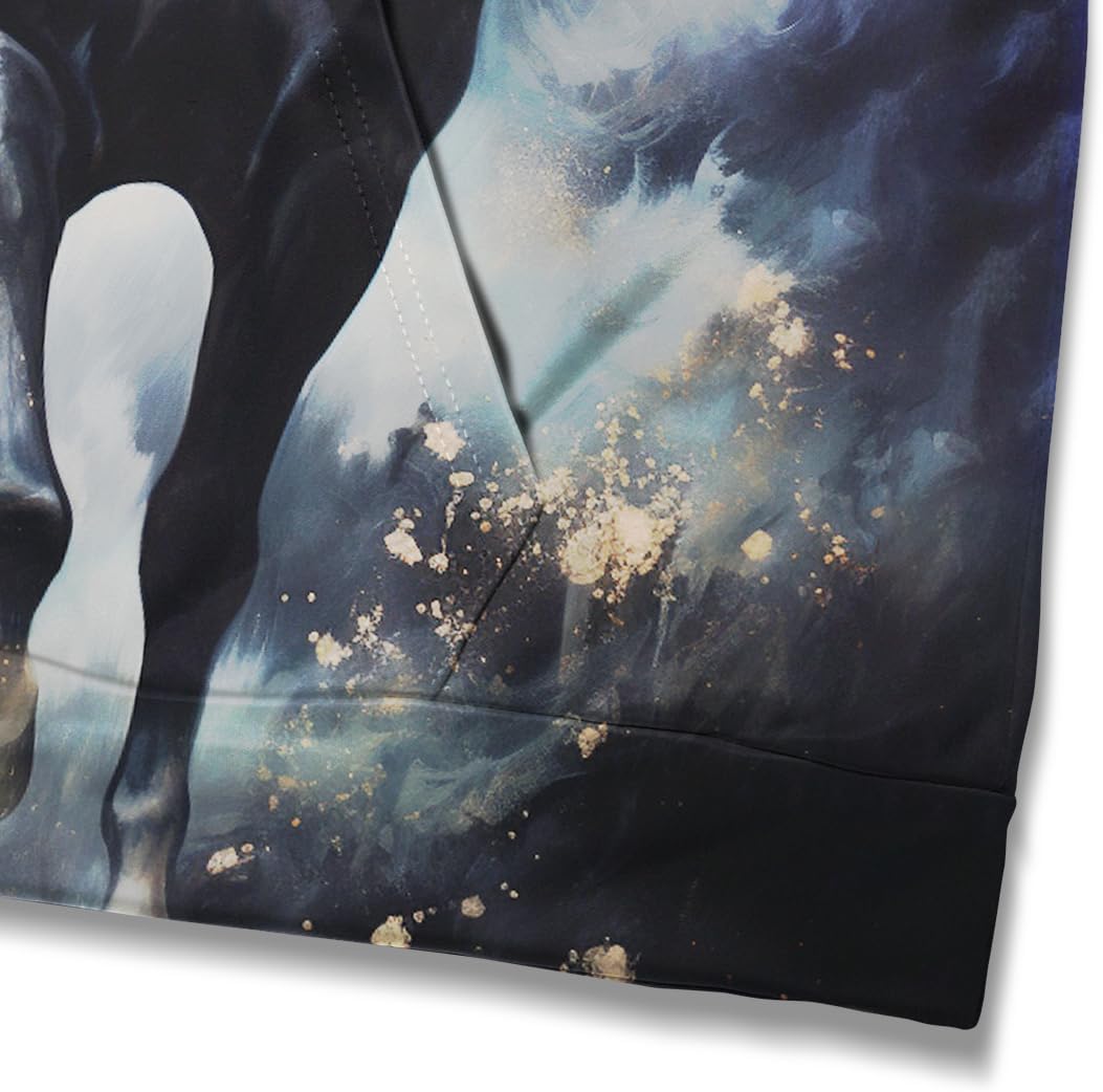 TiwBski Unisex Horse Pattern Hoodie Novelty Animal Print Sweatshirt Hooded Pullover with Pocket - Image 4