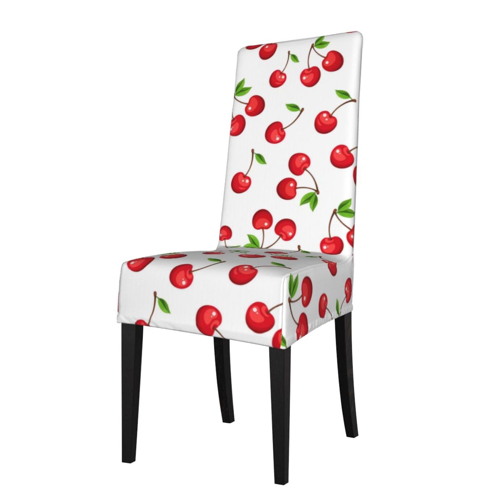 LKYMOH Red Cherry Berries, Chair Covers Stretch Chair Slipcovers for Dining Room, for Party Pet Protection Universal Fit Soft Polyester