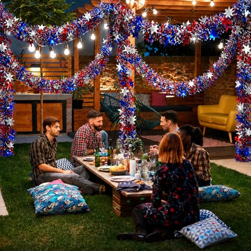 52.5ft Star Glitter Tinsel Garland