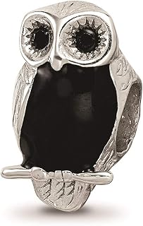 925 Sterling Silver Reflections Enameled Wise Owl Bead Charm Pendant Fine Jewelry For Women Gifts For Her