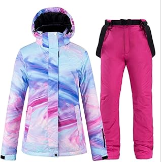 Juego de Chaqueta y Pantalones de esquí para Mujer, Resistente al Viento, Impermeable