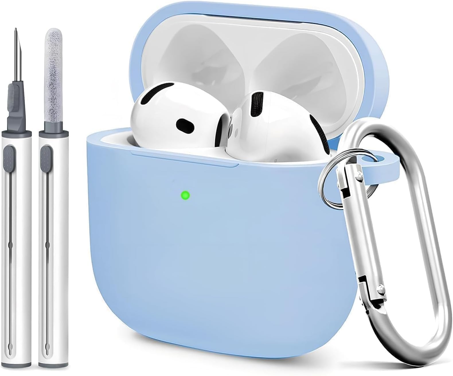 Silicone Case for AirPods 5 and 4 with Cleaner Kit, Sky Blue