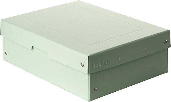 Falken Original PureBox Pastel Made in Germany 100 mm High DIN A4 Green Storage Box with Lid - Sturdy Cardboard Vegan Gift & Transport All-Purpose Box