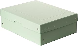 Falken PureBox Pastel - Caja de almacenaje con tapa de cartón resistente, fabricada en Alemania, 100 mm de alto, DIN A4, color verde