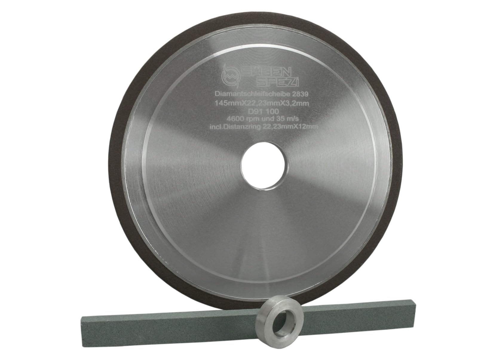 Disque à meuler HM 145 mm x 22,23 mm / 12 mm x 3,2 mm pour chaînes en carbure Duro